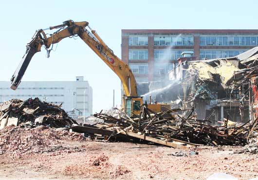 Stamford Wrecking Company puts safety first during factory demolitions.